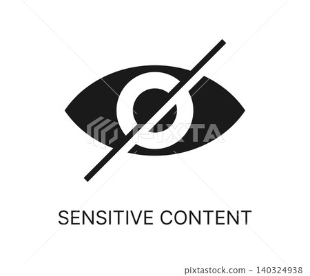Sensitive content, censored data icon or symbol Sensitive content, censored data icon or symbol 140324938