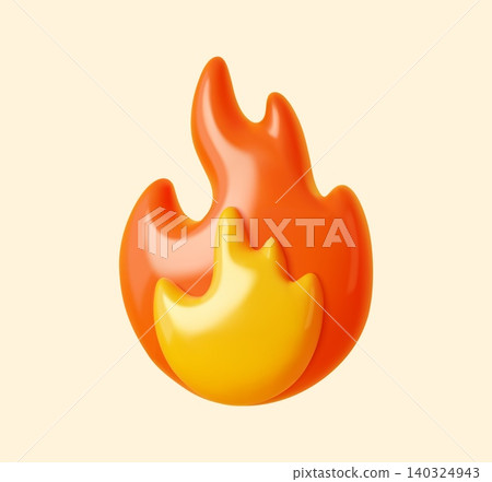 Wildfire burning fire flame 3D icon Wildfire burning fire flame 3D icon 140324943