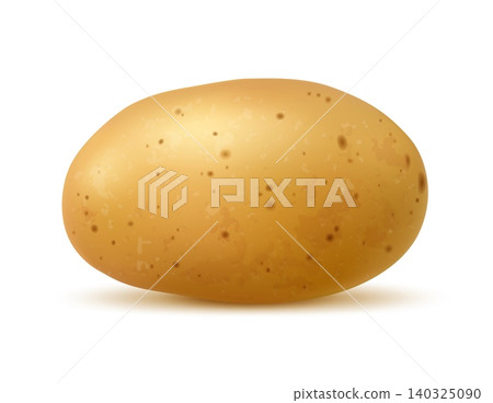 Realistic raw whole potato vegetable tuber in peel with rough brown skin and oval shape. Isolated 3d vector ripe root food, healthy plant ingredient, product for cooking, farming, harvest, vegan diet Realistic raw whole potato vegetable tuber in peel with rough brown skin and oval shape. Isolated 3d vector ripe root food, healthy plant ingredient, product for cooking, farming, harvest, vegan diet 140325090
