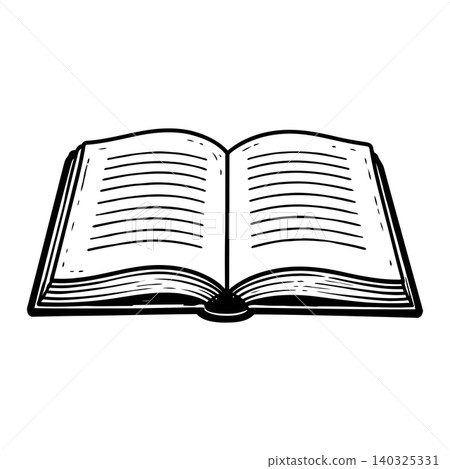 Open book line art illustration Open book line art illustration 140325331
