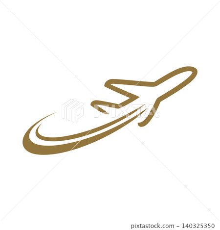 Airplane vector icon in minimalist line art style for travel and transportation Airplane vector icon in minimalist line art style for travel and transportation 140325350