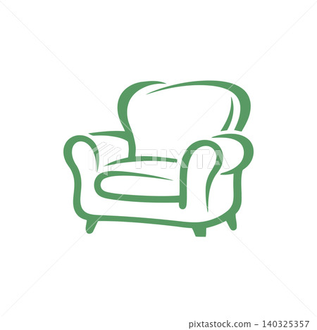 Green armchair line art illustration for furniture design and interior decoration Green armchair line art illustration for furniture design and interior decoration 140325357