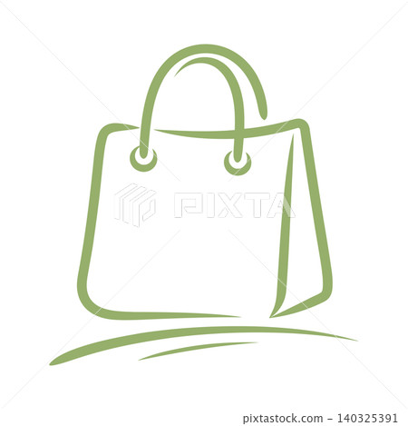 Green handbag line art illustration for fashion branding and advertising Green handbag line art illustration for fashion branding and advertising 140325391
