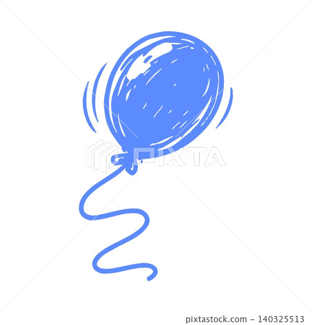 Blue balloon doodle illustration for party decoration and design Blue balloon doodle illustration for party decoration and design 140325513