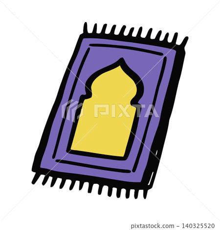 Prayer mat doodle illustration for Islamic decoration and prayer room decor Prayer mat doodle illustration for Islamic decoration and prayer room decor 140325520