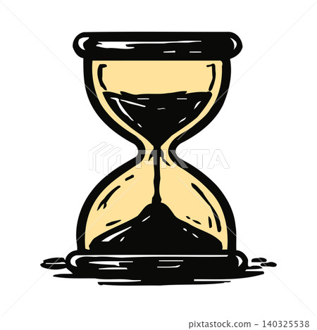 Hourglass illustration in bold line art style for time management and editorial Hourglass illustration in bold line art style for time management and editorial 140325538