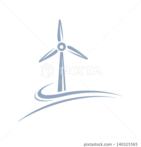 Wind turbine minimalist vector illustration on white background for renewable energy Wind turbine minimalist vector illustration on white background for renewable energy 140325565