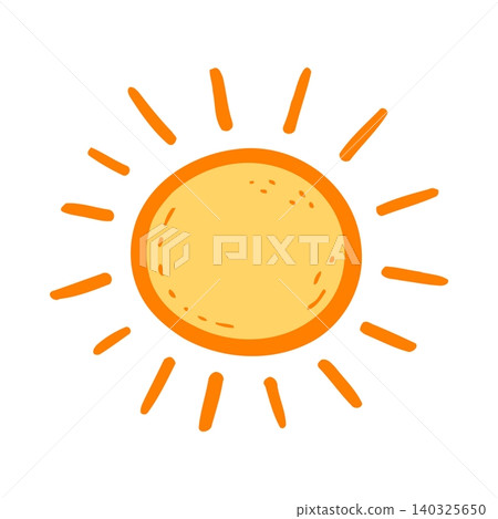 Sun illustration in simple orange flat vector style for web graphics and design Sun illustration in simple orange flat vector style for web graphics and design 140325650