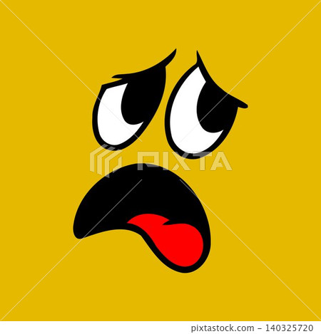 Sad face emoticon illustration in bold flat vector style for digital media and emoticon use Sad face emoticon illustration in bold flat vector style for digital media and emoticon use 140325720