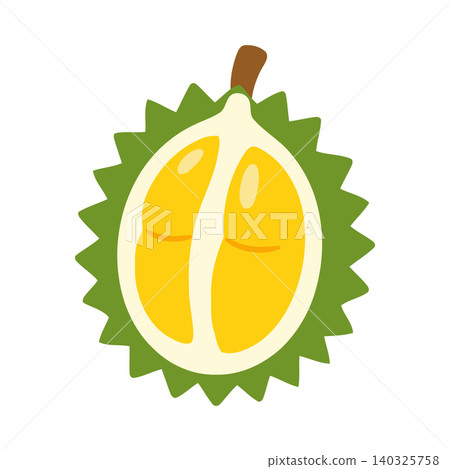 Durian fruit in flat vector style for food illustration and packaging 140325758