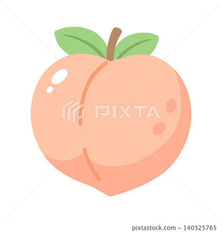Peach fruit illustration in flat vector style for food packaging and branding Peach fruit illustration in flat vector style for food packaging and branding 140325765