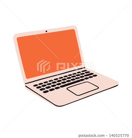 Laptop computer in flat vector style for technology and education 140325770