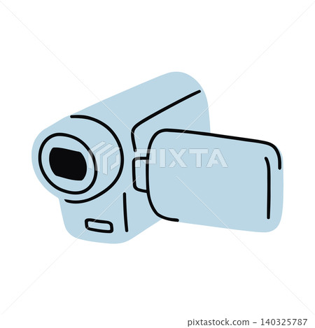 Video camera flat vector illustration for technology and recording Video camera flat vector illustration for technology and recording 140325787