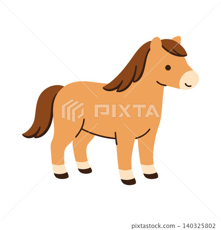 Cartoon horse in flat vector style for kids illustration and animal design Cartoon horse in flat vector style for kids illustration and animal design 140325802