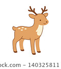 Cartoon deer mascot in flat vector style for children's illustration and educational materials 140325811