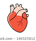 Human heart in cartoon vector style for medical education and health awareness 140325812