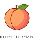 Peach cartoon vector illustration for food packaging and branding 140325815