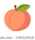 Peach flat vector illustration for food packaging and branding 140325816