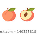 Peach flat vector illustration for food packaging and branding 140325818