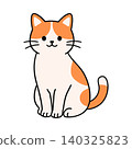 Orange and white cat cartoon illustration for pet greeting cards and wall art 140325823