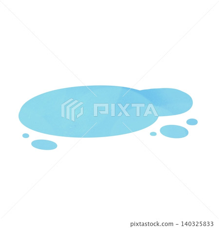 水彩風格的水坑和雨滴插圖 水彩風格的水坑和雨滴插圖 140325833