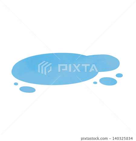 水彩風格的水坑和雨滴插圖 水彩風格的水坑和雨滴插圖 140325834
