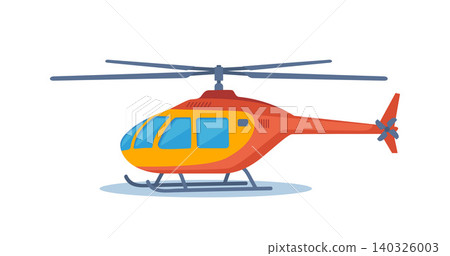 Colorful helicopter side view on transparent background. Air transport. Vector illustration. Colorful helicopter side view on transparent background. Air transport. Vector illustration. 140326003