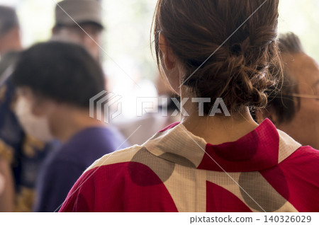 A woman in a yukata A woman in a yukata 140326029