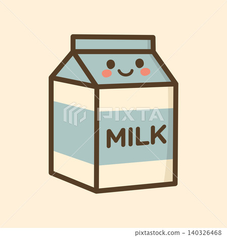 Kawaii Design Style Milk in Box Package Vector Template Kawaii Design Style Milk in Box Package Vector Template 140326468