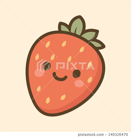 Kawaii Design Style Strawberry Vector Template Kawaii Design Style Strawberry Vector Template 140326470