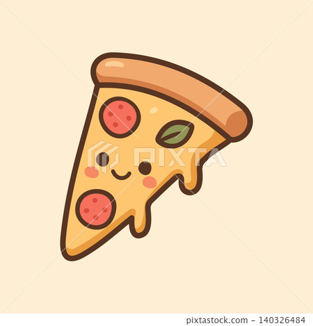Kawaii Design Style Cheeky Slice of Pizza Vector Template Kawaii Design Style Cheeky Slice of Pizza Vector Template 140326484