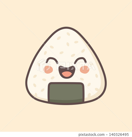 Kawaii Design Style Laughing Onigiri Vector Template Kawaii Design Style Laughing Onigiri Vector Template 140326495