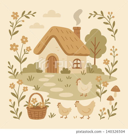 Cottagecore Theme Style Set Illustration Vector Template Cottagecore Theme Style Set Illustration Vector Template 140326504