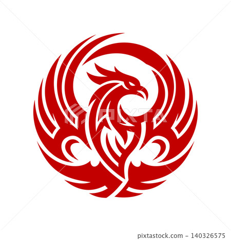 Circle Red Phoenix Tribal Tattoo Vector Logo Template Circle Red Phoenix Tribal Tattoo Vector Logo Template 140326575
