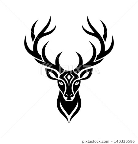 Deer Antler Tribal Tattoo Style Illustration Vector Template Deer Antler Tribal Tattoo Style Illustration Vector Template 140326596