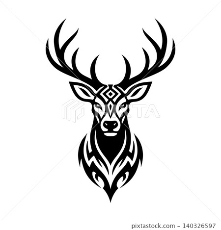 Deer Tribal Tattoo Style Illustration Vector Template Deer Tribal Tattoo Style Illustration Vector Template 140326597