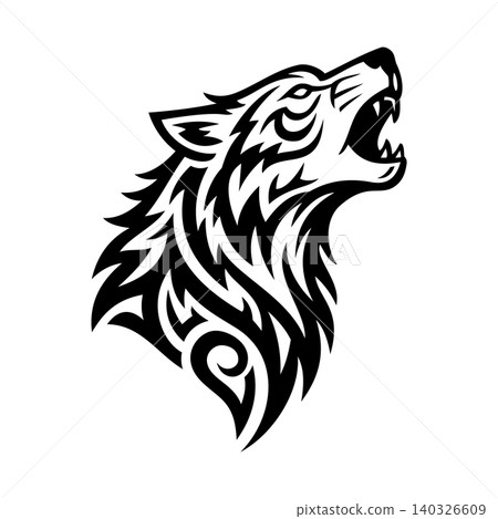 Howling Wolf Tribal Tattoo Style Illustration Vector Template Howling Wolf Tribal Tattoo Style Illustration Vector Template 140326609