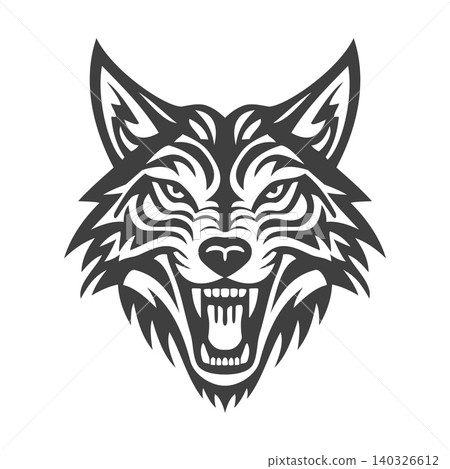 Angry Wolf Face Tribal Tattoo Style Illustration Vector Template Angry Wolf Face Tribal Tattoo Style Illustration Vector Template 140326612