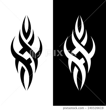 Ornate Tribal Tattoo Ornament Vector Illustration Template 140326619