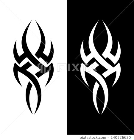 Minimalist Tribal Tattoo Ornament Vector Illustration Template Minimalist Tribal Tattoo Ornament Vector Illustration Template 140326620