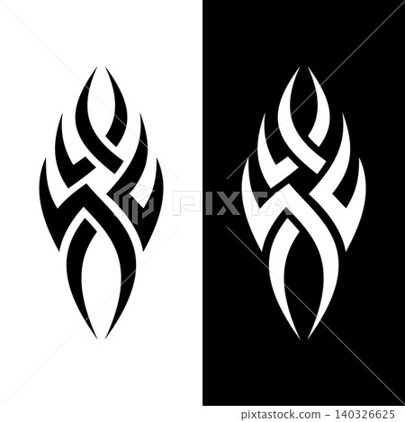 Minimalist Elegant Tribal Tattoo Ornament Vector Illustration Template 140326625