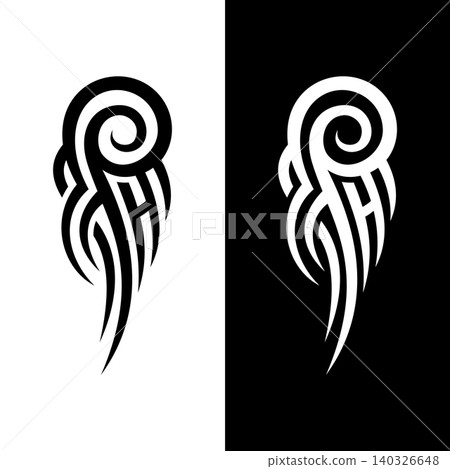 Circle Curve Tribal Tattoo Ornament Vector Illustration Template 140326648