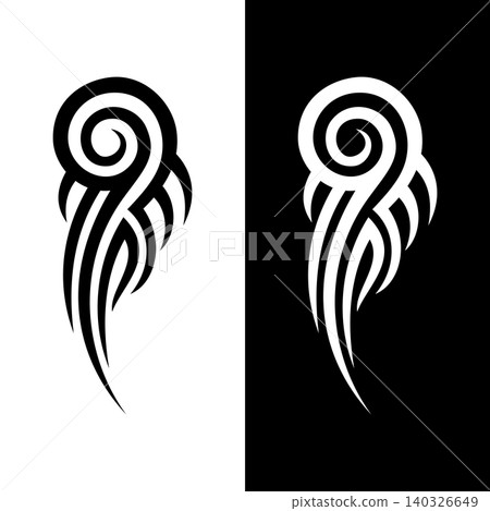 Swirl Curve Tribal Tattoo Ornament Vector Illustration Template 140326649