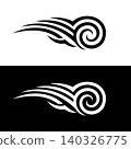 Swirl Classic Horizontal Tribal Tattoo Ornament Vector Illustration Template 140326775
