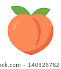 Simple Peach Fruit Icon Illustration Vector Template 140326782