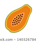 Simple Papaya Fruit Icon Illustration Vector Template 140326784