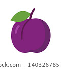 Simple Plum Fruit Icon Illustration Vector Template 140326785