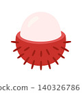 Simple Rambutan Fruit Icon Illustration Vector Template 140326786