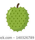 Simple Soursop Fruit Icon Illustration Vector Template 140326789