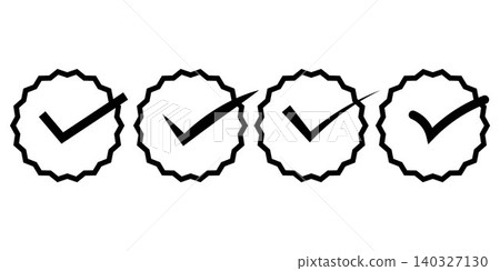 Checkbox with tick marks icon set Checkbox with tick marks icon set 140327130